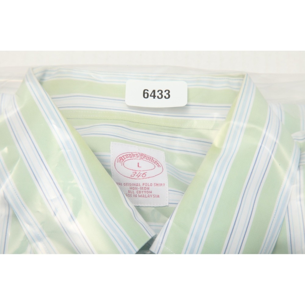 Brooks Brothers Shirt Mens Large 346 Non Iron Button Down Stripe Dress Shirt - Picture 9 of 9